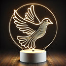 Luminária de Pomba da Paz em Acrílico Luminoso Cristal®